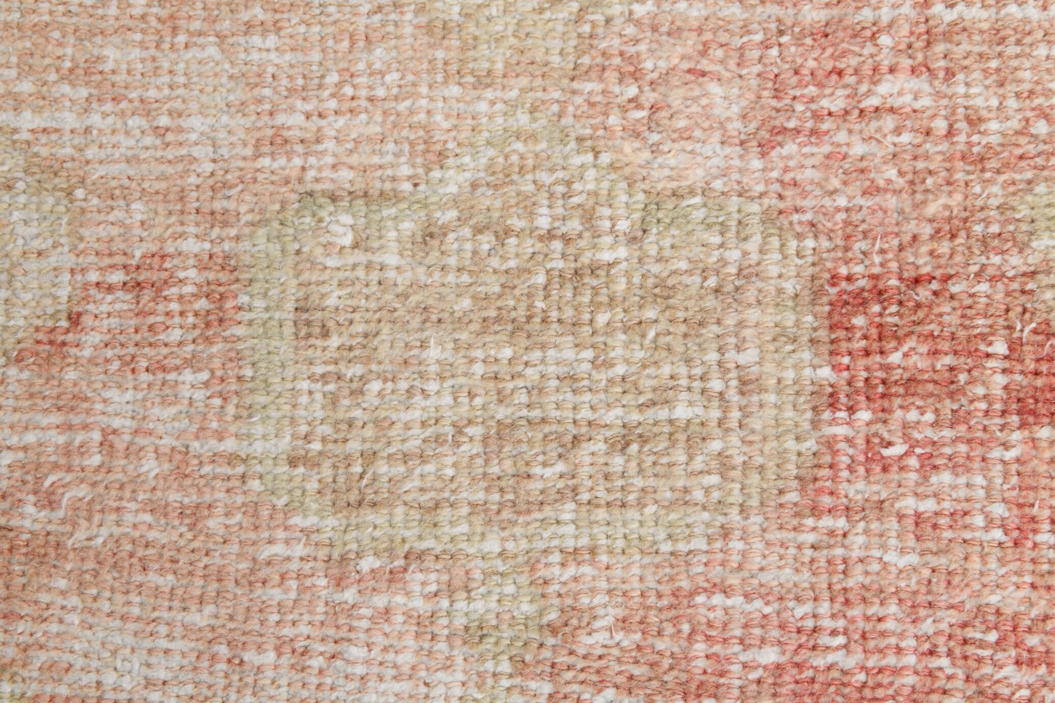 Pale Red & Brown Vintage Rug, 124x197Cm