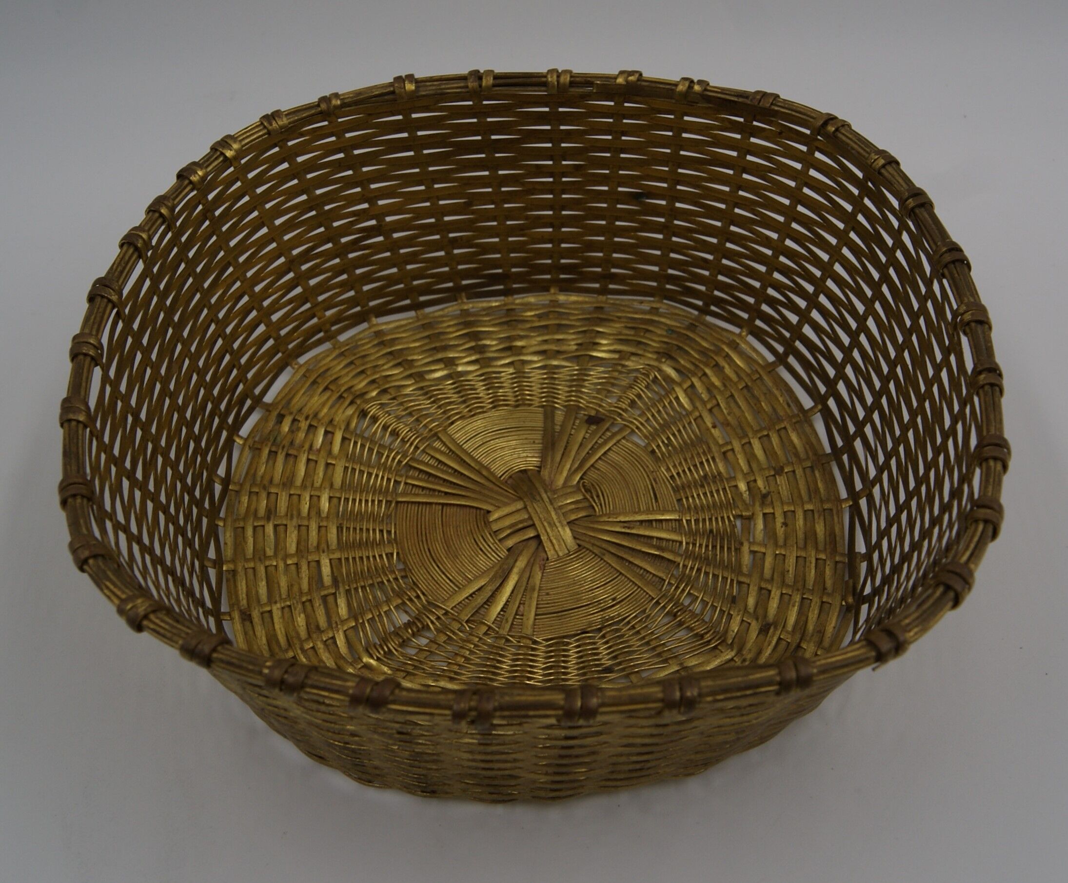 Square basket vintage metal wire