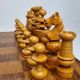 Vintage Solid Wood Folding Chess Set, Regency Bistro Style, Carved Turned Wood Pieces