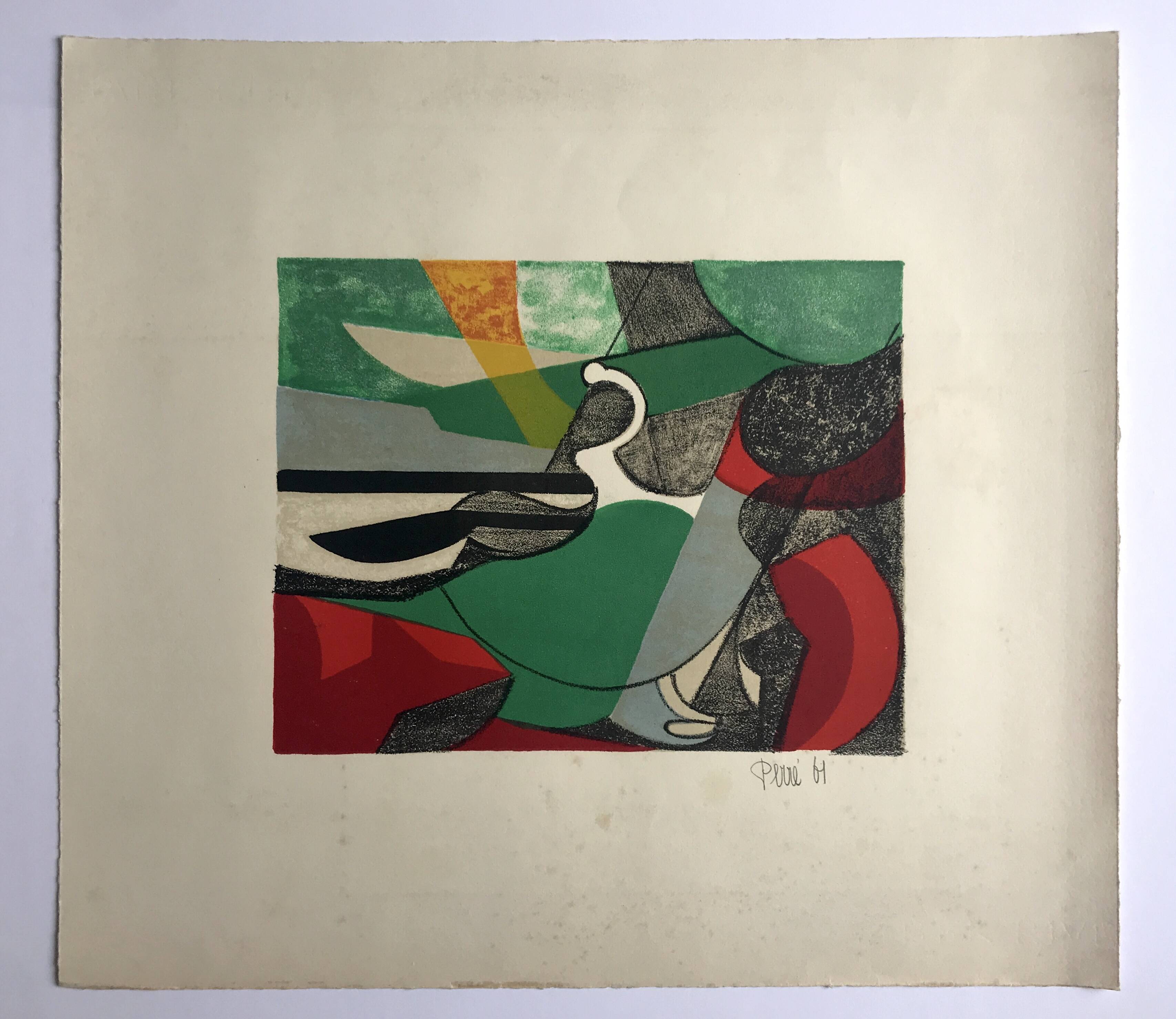Danièle perré, sans titre, 1961. lithographie originale signée au crayon