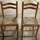 Paire de chaises bois et paille TBE