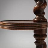 Art Deco oak ashtray on hand-turned base, France, 1930s