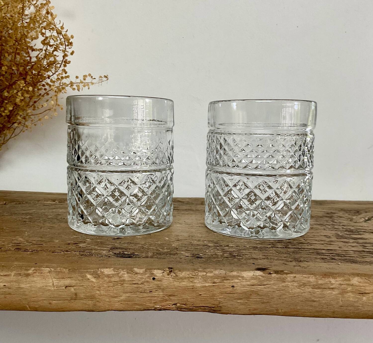4 vintage whiskey glasses