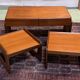 Coffee table with 2 tables in teak - 70s