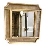 Vintage rattan mirror / romantic wall mirror