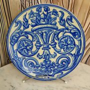 Assiette en faïence espagnole à décor bleu – XIXe siècle