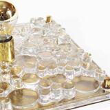 Large vintage murano glass flush mount light by Neuhauss