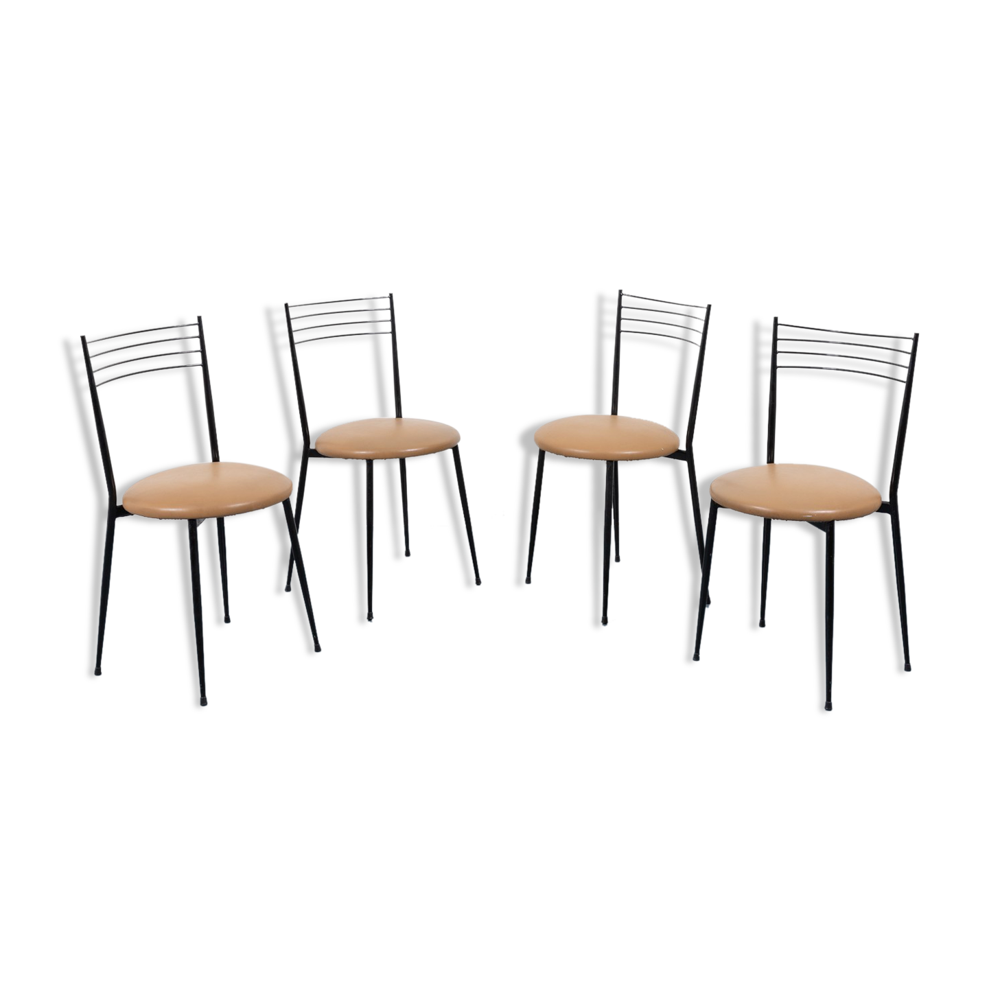 Set of 4 vintage Italian bistro chairs 1970