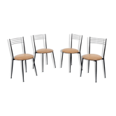 Set of 4 vintage Italian bistro chairs 1970