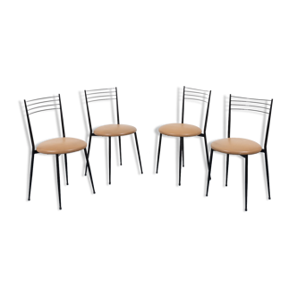 Set of 4 vintage Italian bistro chairs 1970