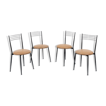 Set of 4 vintage Italian bistro chairs 1970