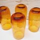 Set 4 amber orangeade glasses