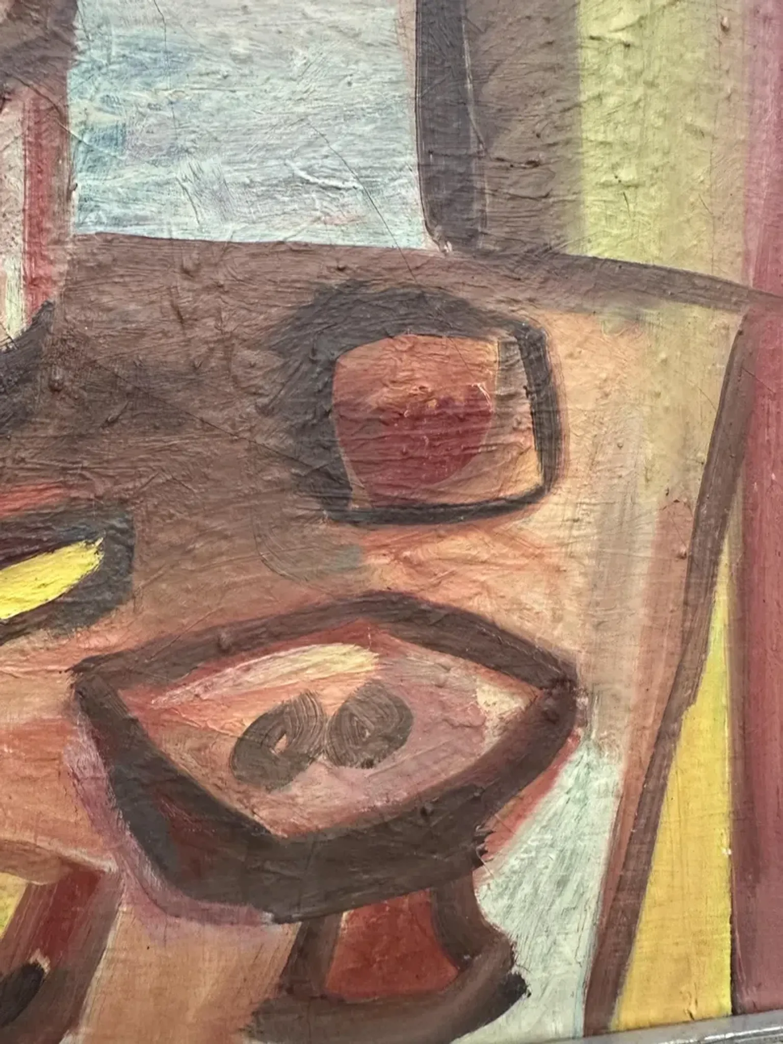 Original Swedish Oil on Canvas – "Breakfast" by Bengt Delefors – Signed "B. Delefors" – Vintage & Framed – 49 × 40 cm (19.3" × 15.7")