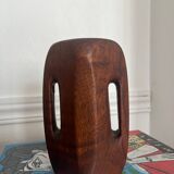 Brutalist wooden vase from the 80s