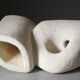Sculptural vase lamp from Pierre du Gard, carved, 1970s design by Albert Tormos.