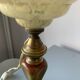 Ancienne lampe en céramique et laiton, globe verre de Clichy