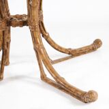 Bamboo-style painted brass table