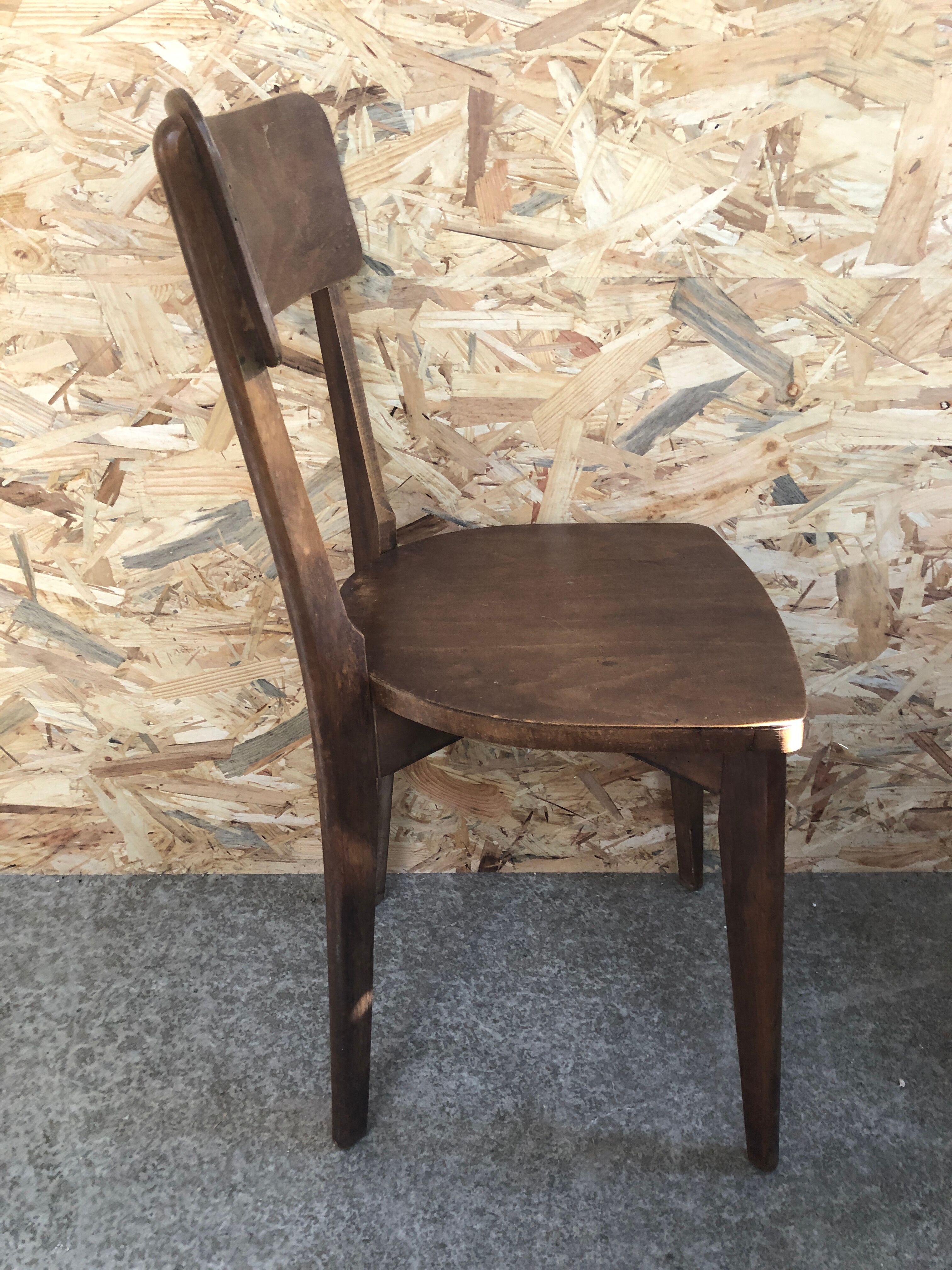 Série de 6 chaises bistrot scandinave bois vintage