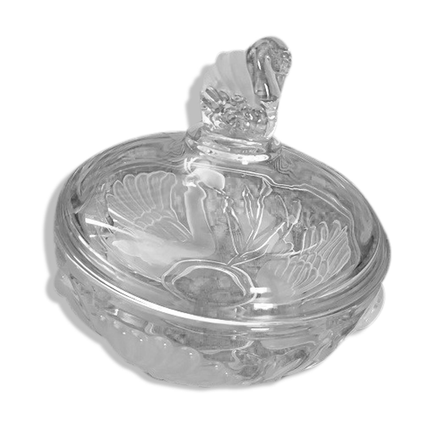 Vintage old swan molded crystal candy