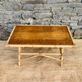 Table basse vintage en rotin