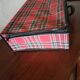 Suitcase old Scottish fabric red 1960/1970