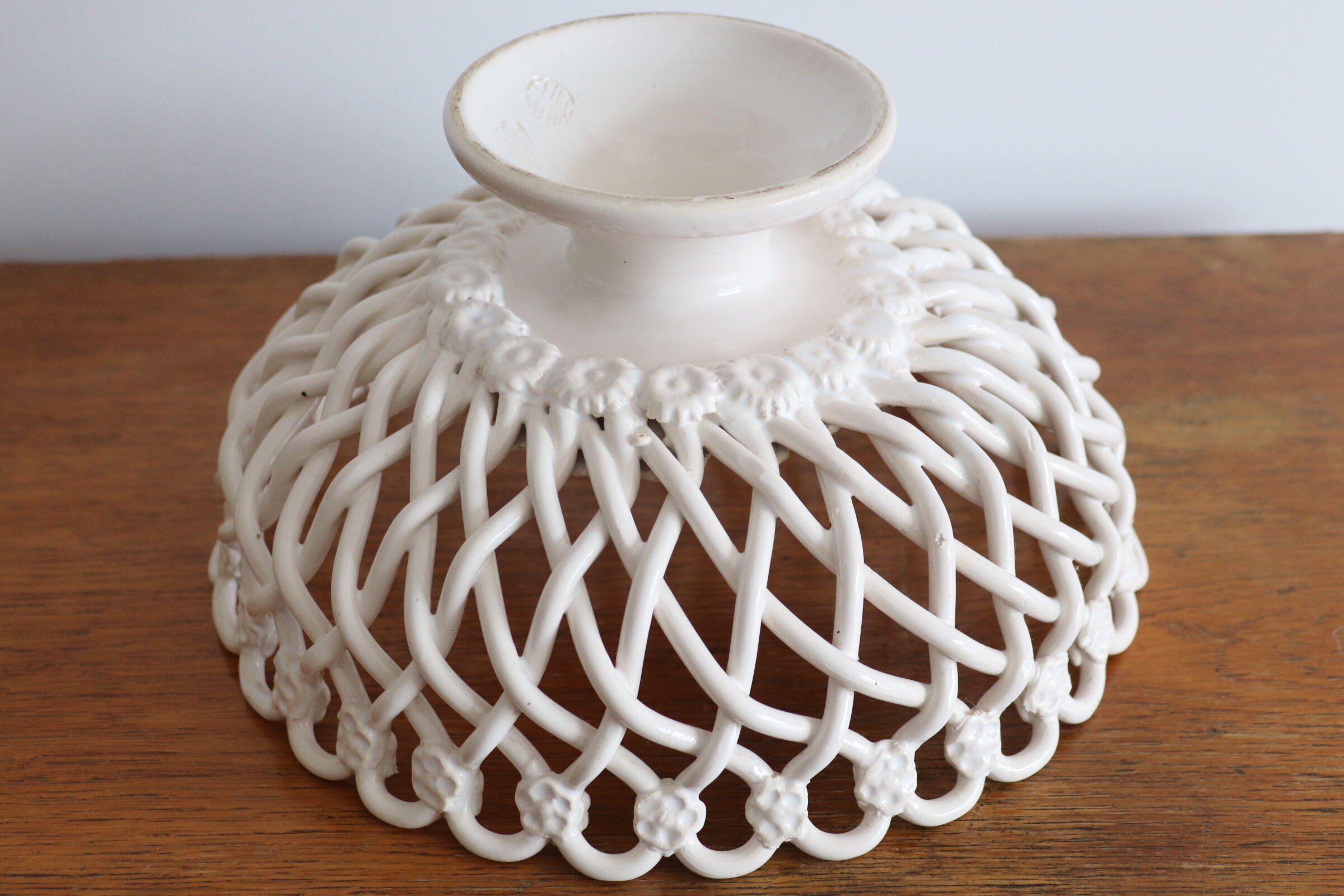 Braided ceramic basket, handmade Pichon Uzès