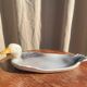 Plate barbotine duck / goose (French pottery)