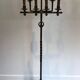 Parquet Floor Lamp in Wrought Iron and Gilded Iron, Art Deco, French Work,