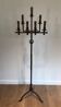 Lampadaire de Parquet en Fer Forgé et Fer Doré, Art Déco, Travail Français,