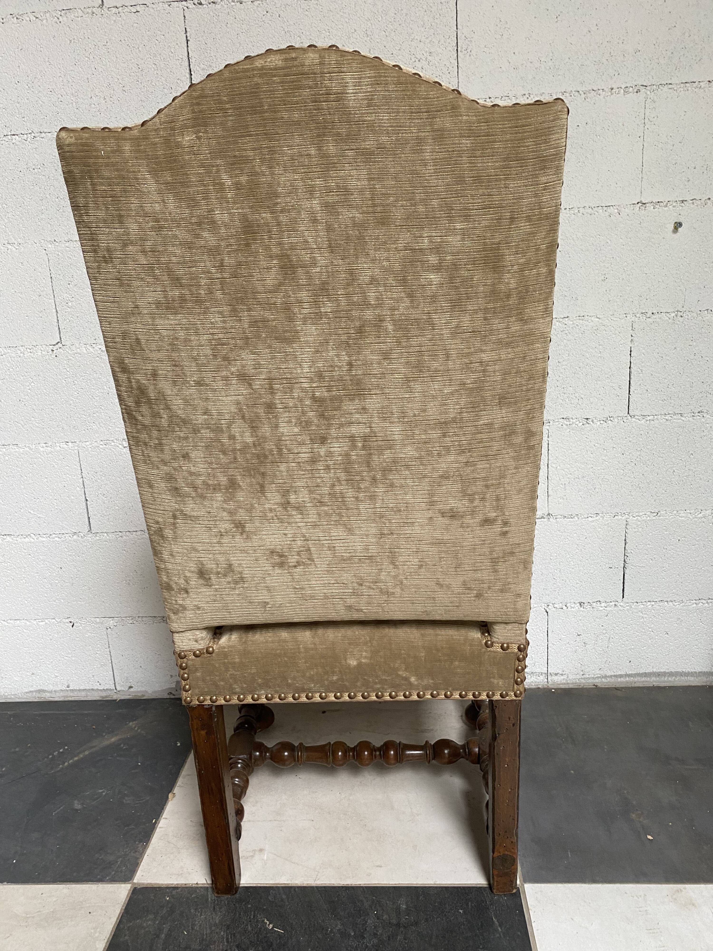 Louis XIV velvet chair