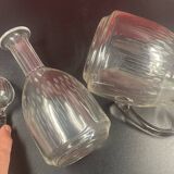 Carafe et pot à eau cristal taillé xxe decanter, déco chambre d'hôte