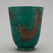 Wilhelm kage 'argenta' ceramic vase for gustavsberg sweden 1940s marked