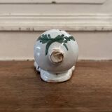 Wall-mounted holy water font in polychrome earthenware from the Nevers factory, 18th century