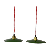 Lot 2 suspensions emaillees vintage 24,5 cm