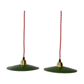Lot 2 suspensions emaillees vintage 24,5 cm