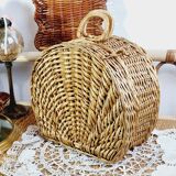 Decorative wicker suitcase
