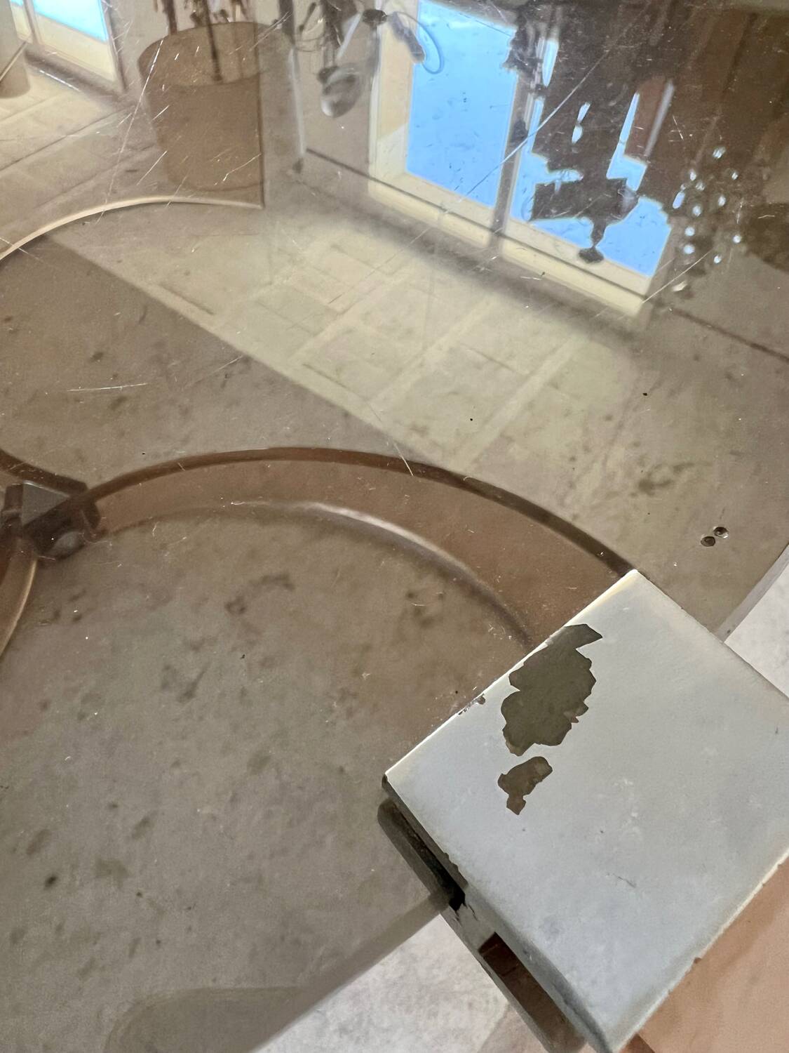 Old plexiglass and smoked glass coffee table design Space age 60s/70s vintage