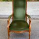 Fauteuil Voltaire Louis Philippe velours vert mousse confortable 1970