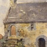 Old painting, landscape of Brittany, signed and dated 1931