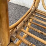 Vintage rattan wall shelf