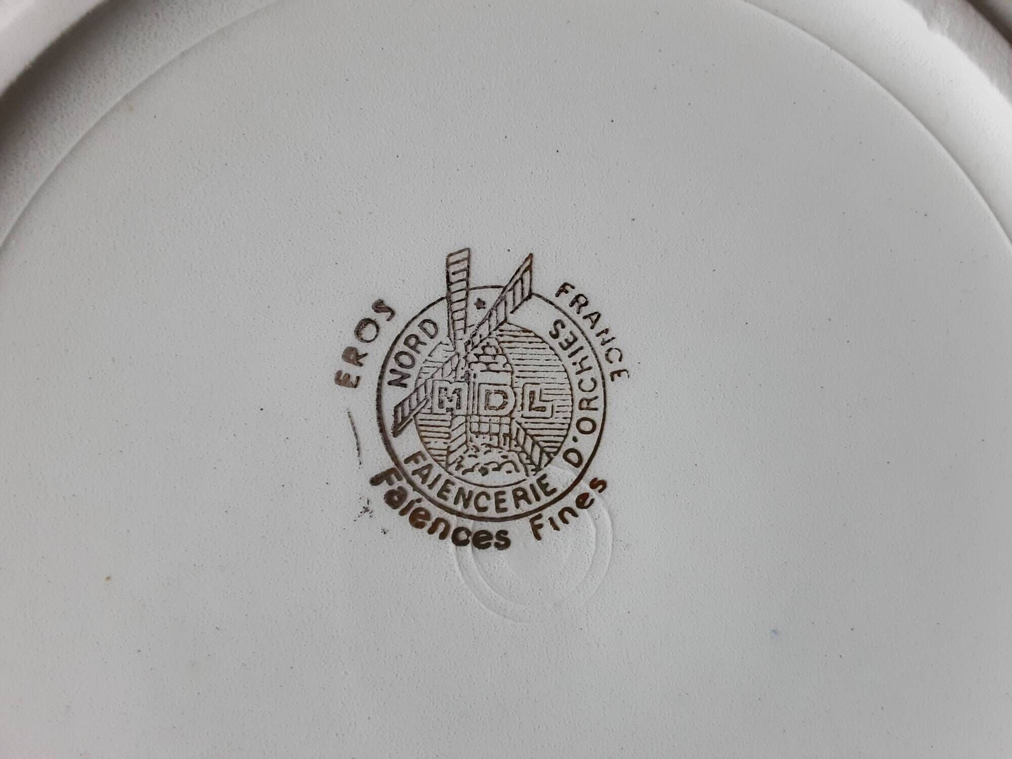 Set of 12 dessert plates from Faïencerie d Orchies