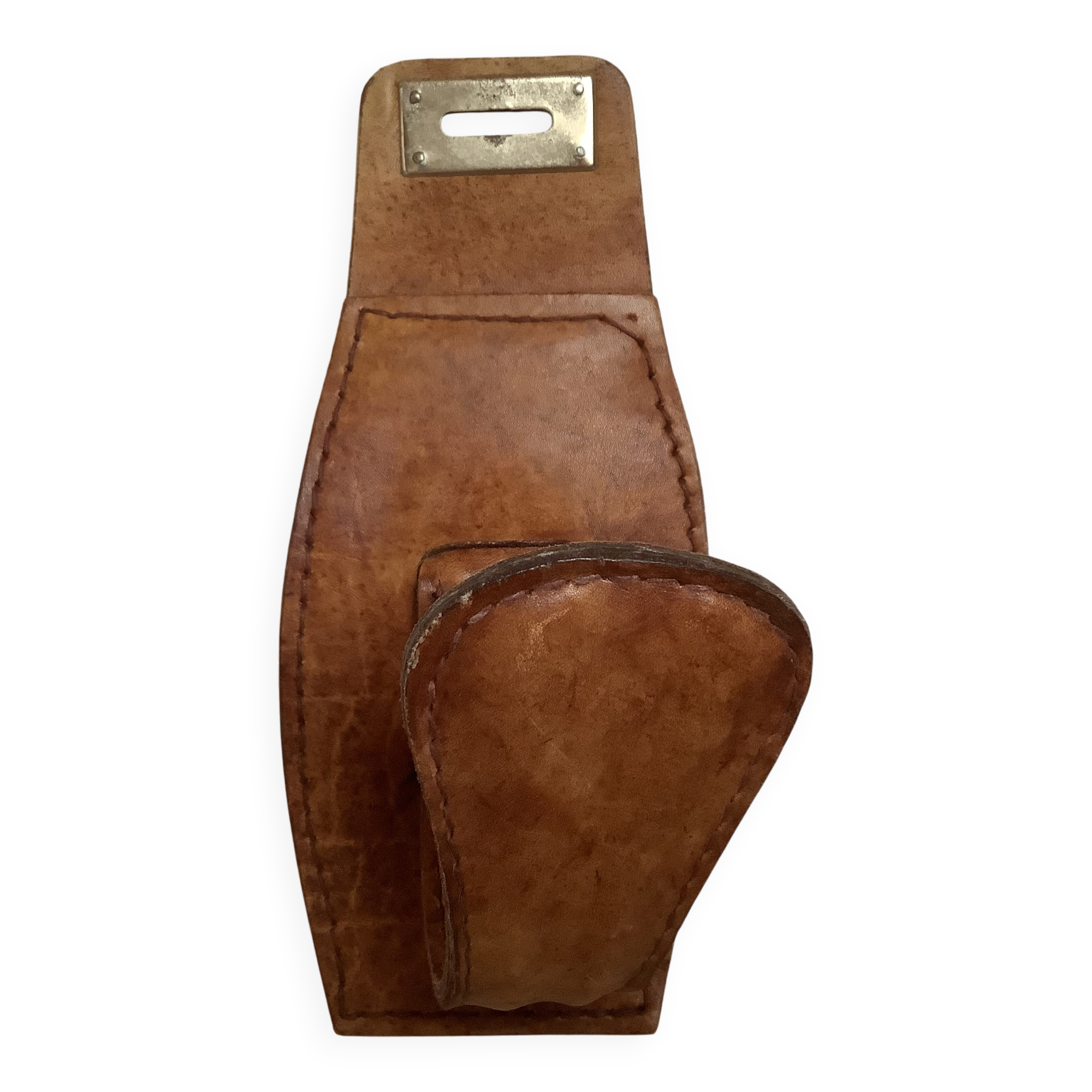 Patère en cuir style Jacques Adnet