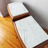 Paire de tables de chevet en noyer blond, Art déco 1940