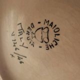 Large Deruta vase from the 1950s/1970s in enameled ceramic signed and numbered