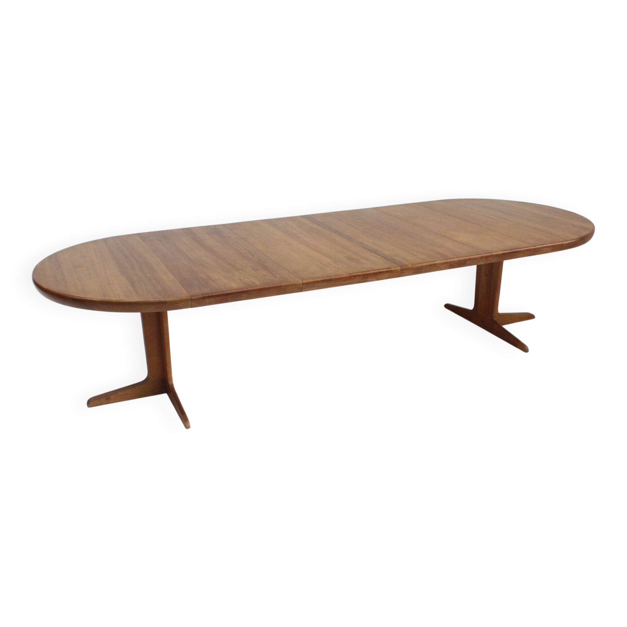 Vintage Danish large round extendable dining table 1960s XL