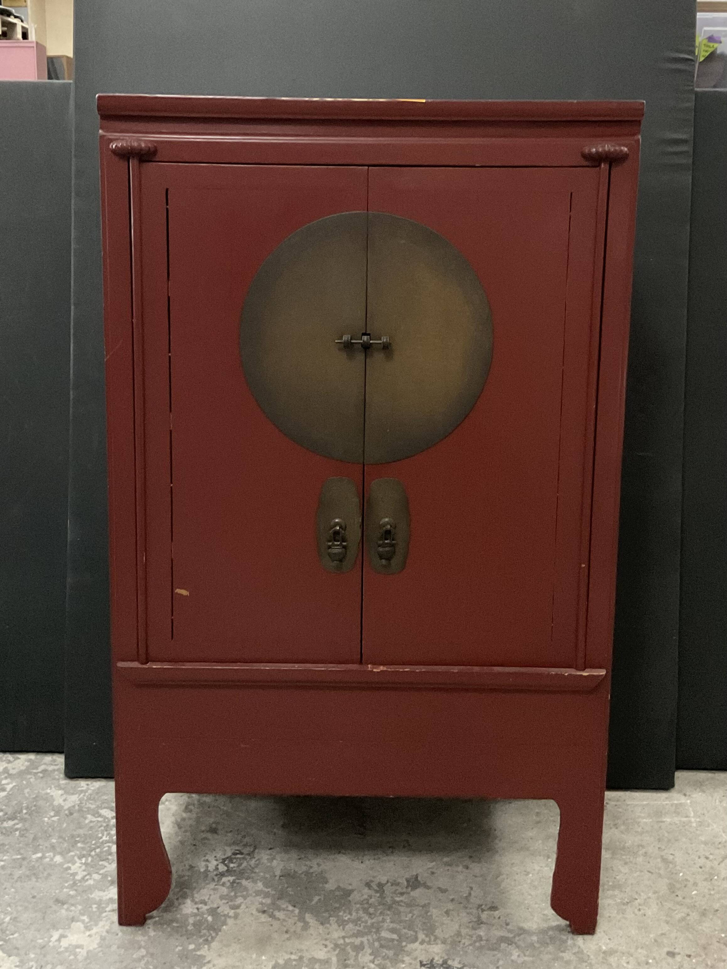 Burgundy Chinese cabinet