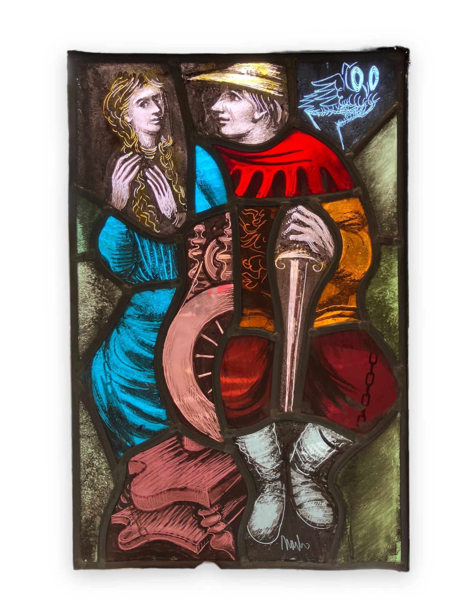 Stained hanging glass polychrome