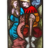 Stained hanging glass polychrome