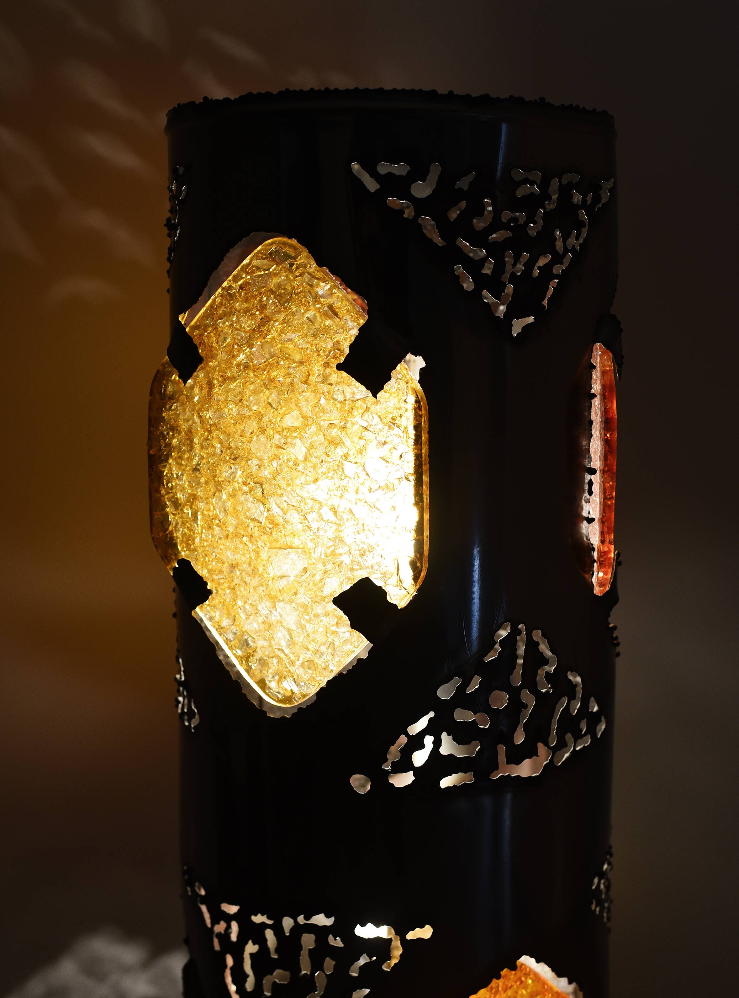 Brutalist ceramic lamp from Accolay