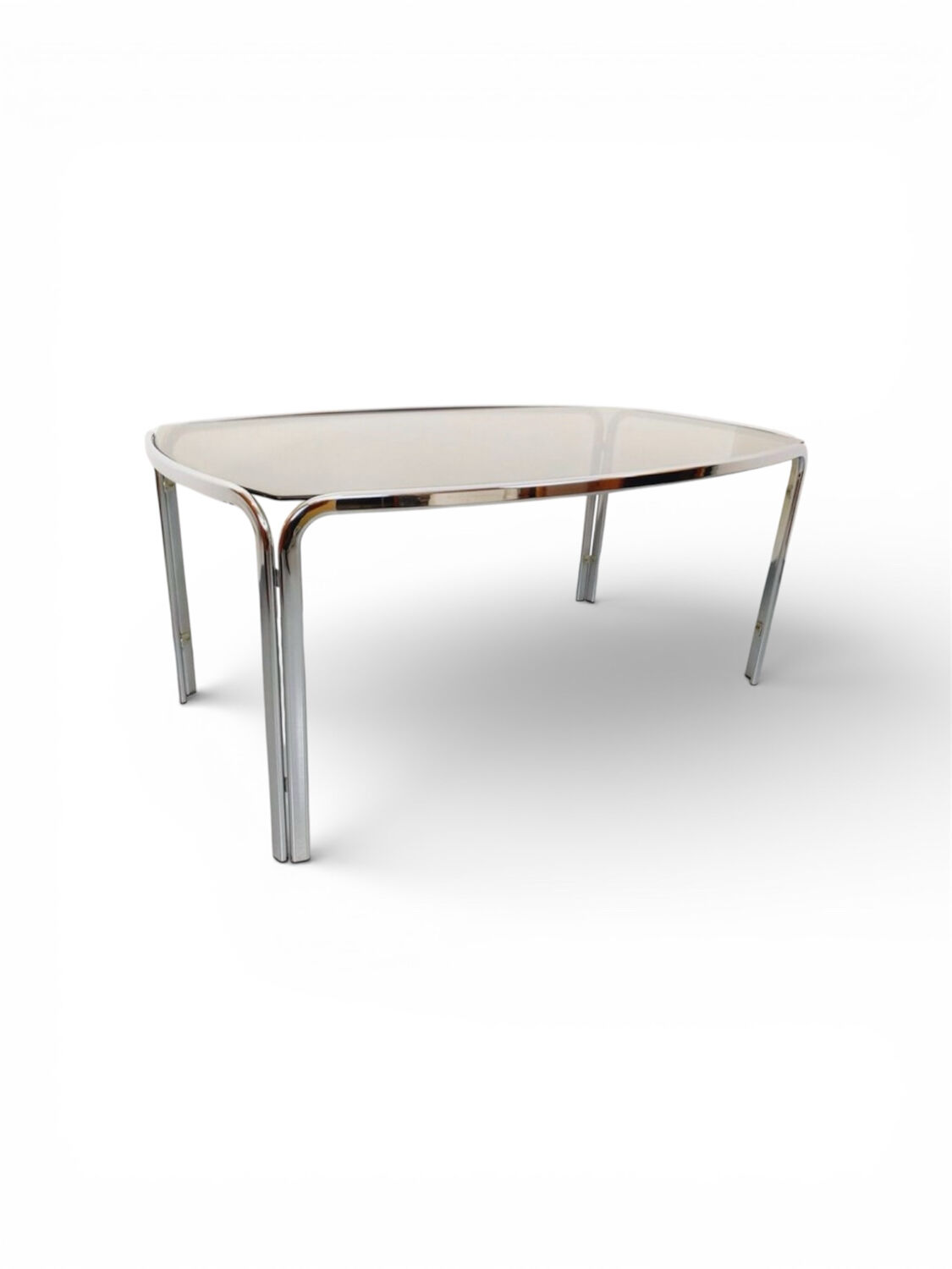 Vintage mid-century chrome and smoked glass table.